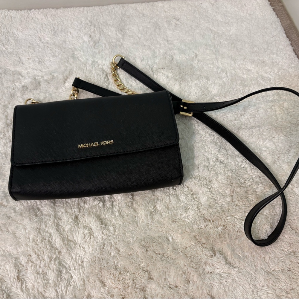 Michael Kors Black and Gold Crossbody Bag
